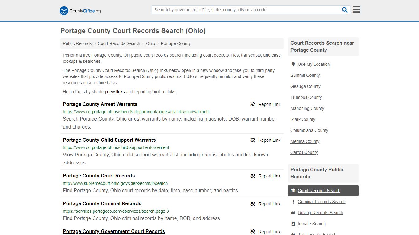 Portage County Court Records Search (Ohio) - County Office