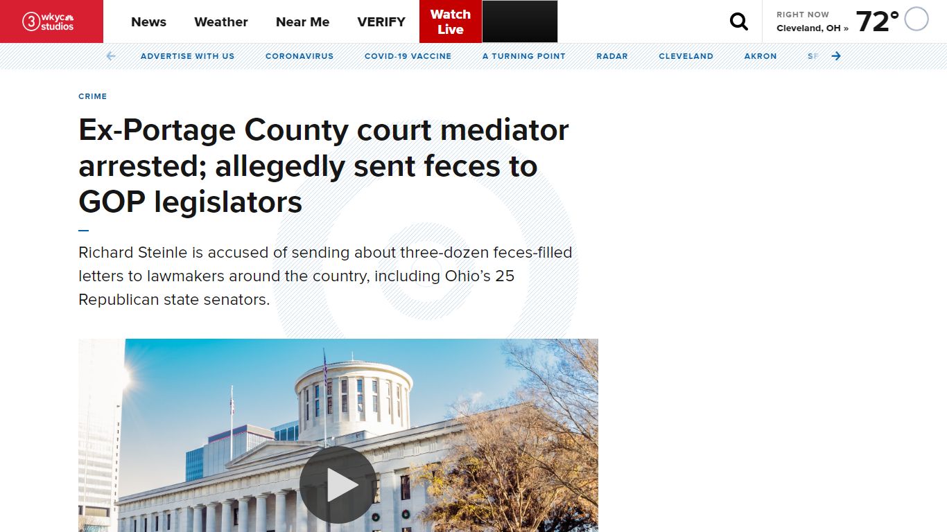 Ex-Ohio court mediator arrested; allegedly sent feces to GOP